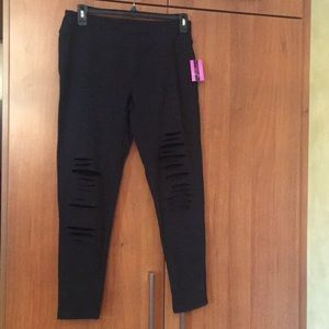 Black cut up leggings